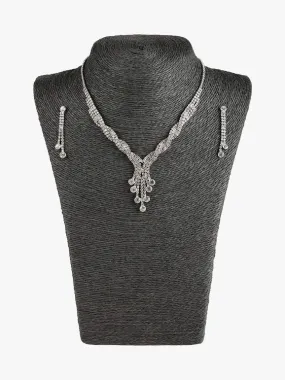 Rejena Ensemble femme composé d'un collier et de boucles d'oreilles brillants